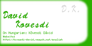 david kovesdi business card