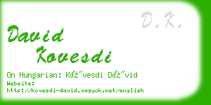 david kovesdi business card